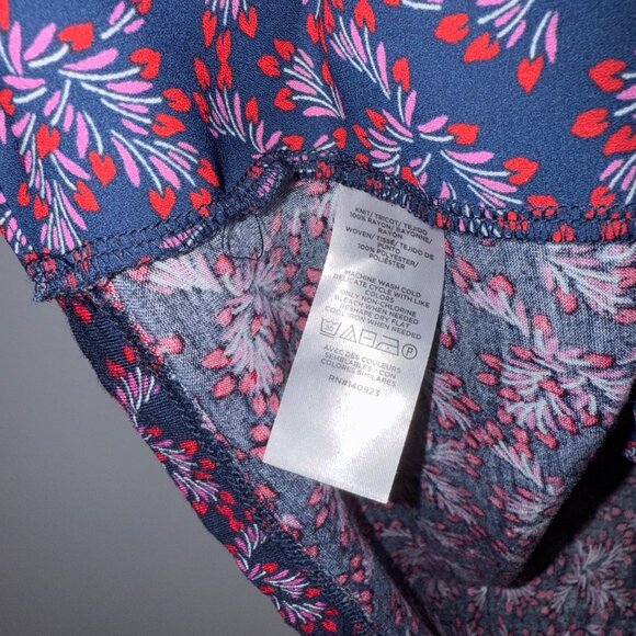 LOFT Petites Floral Print Button Front Ruffled Sleeve Blouse L - Picture 7 of 7